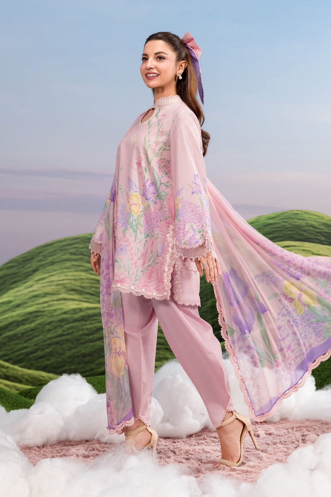 Maria B | M Basics Dreamscape Eid Lawn | MB-CUSV14-10B - House Of Hania