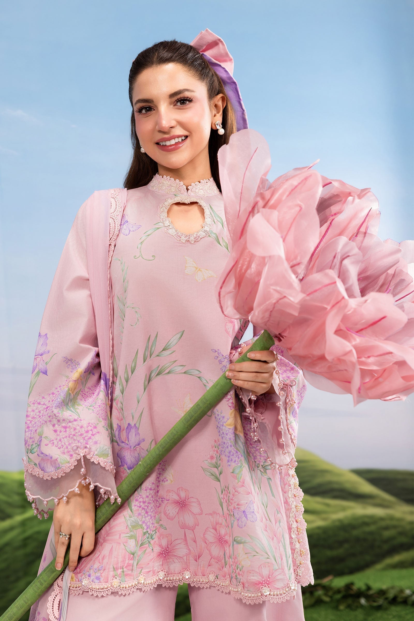 Maria B | M Basics Dreamscape Eid Lawn | MB-CUSV14-10B - House Of Hania