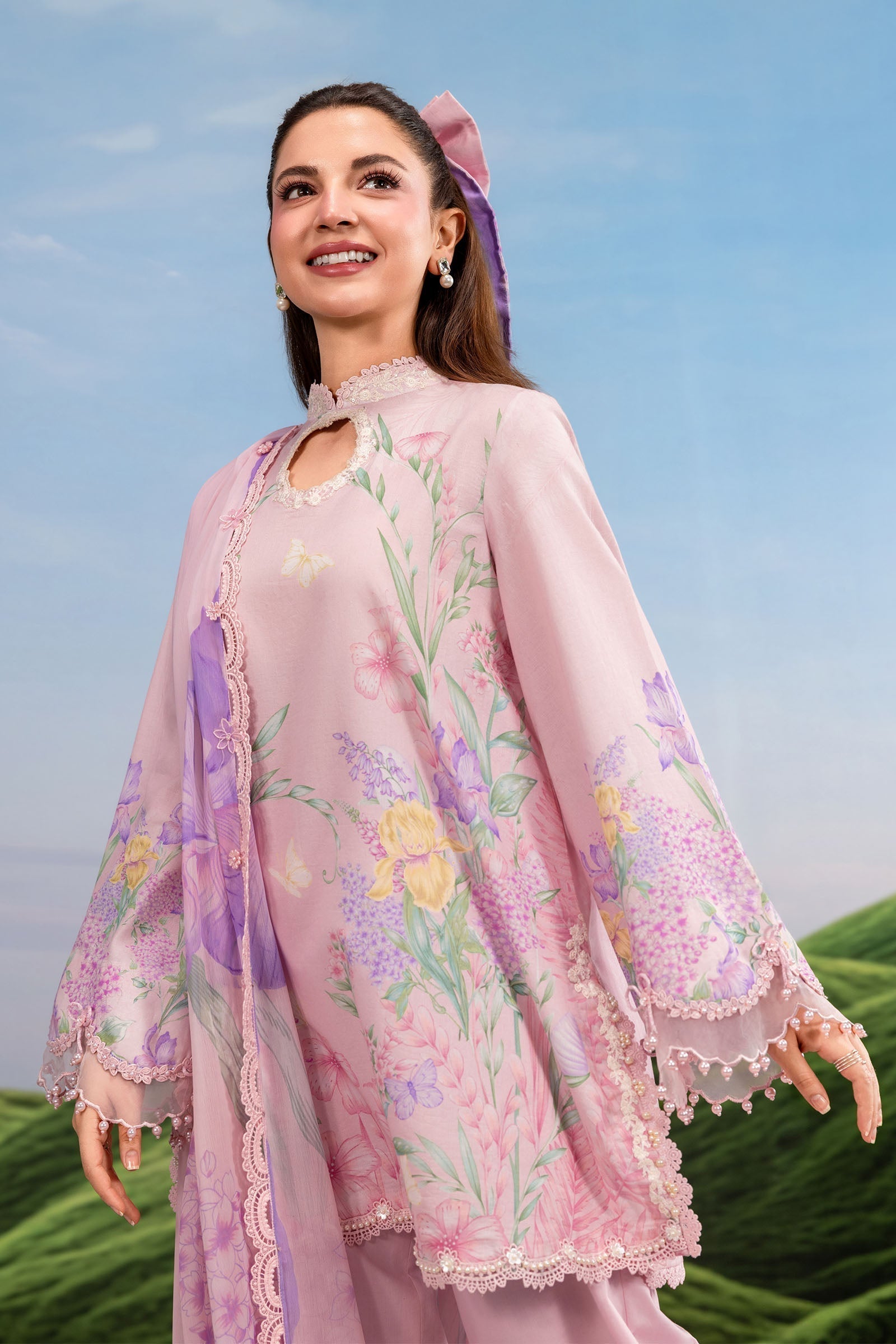 Maria B | M Basics Dreamscape Eid Lawn | MB-CUSV14-10B - House Of Hania