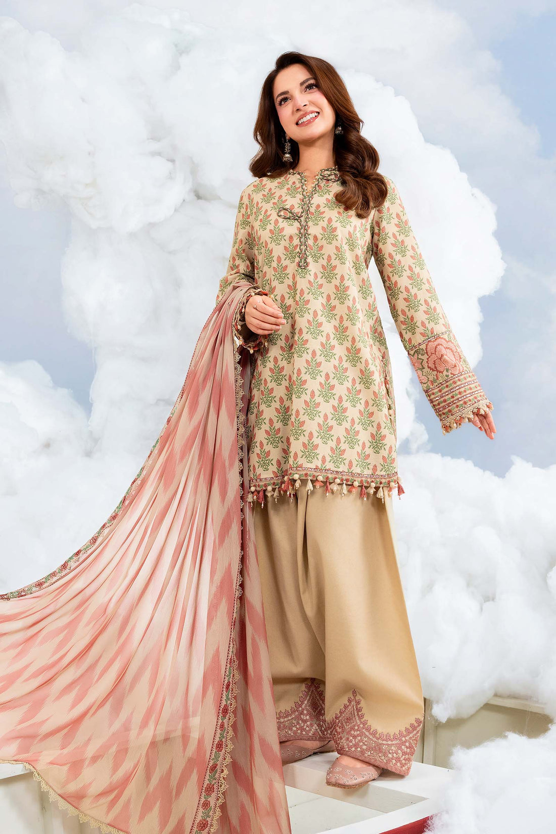 Maria B | M Basics Dreamscape Eid Lawn | MB-CUSV14-12A - House Of Hania