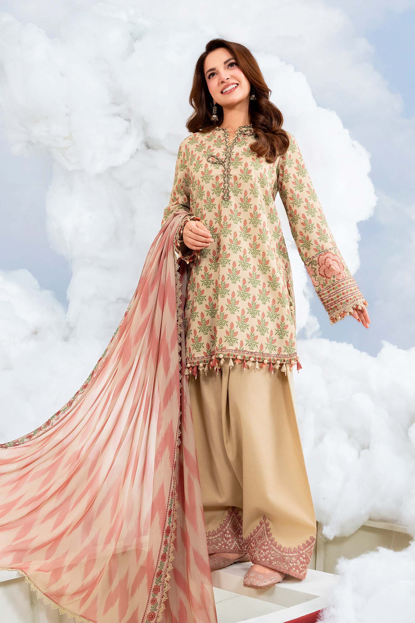 Maria B | M Basics Dreamscape Eid Lawn | MB-CUSV14-12A - House Of Hania