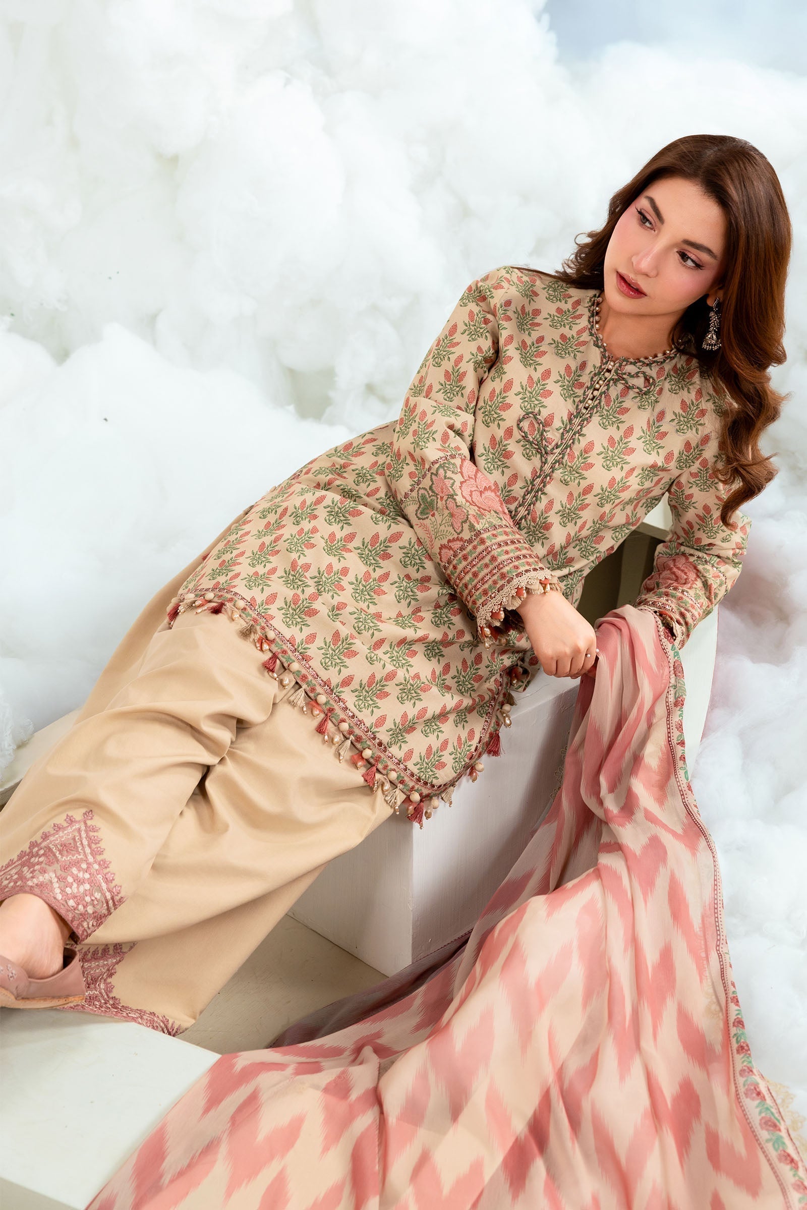 Maria B | M Basics Dreamscape Eid Lawn | MB-CUSV14-12A - House Of Hania