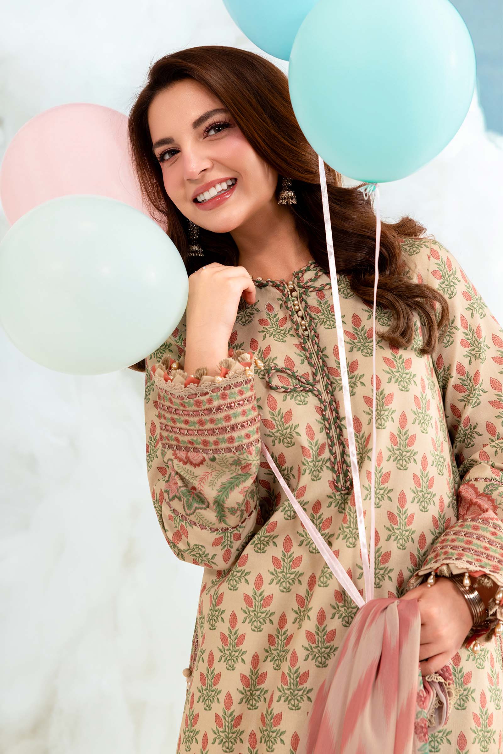 Maria B | M Basics Dreamscape Eid Lawn | MB-CUSV14-12A - House Of Hania