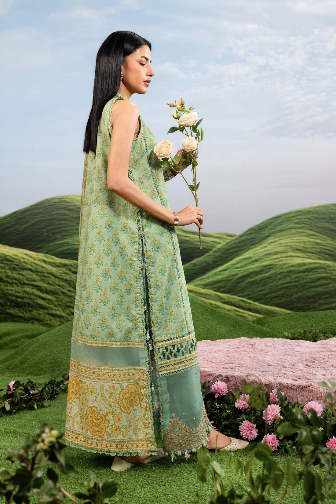 Maria B | M Basics Dreamscape Eid Lawn | MB-CUSV14-12B - House Of Hania