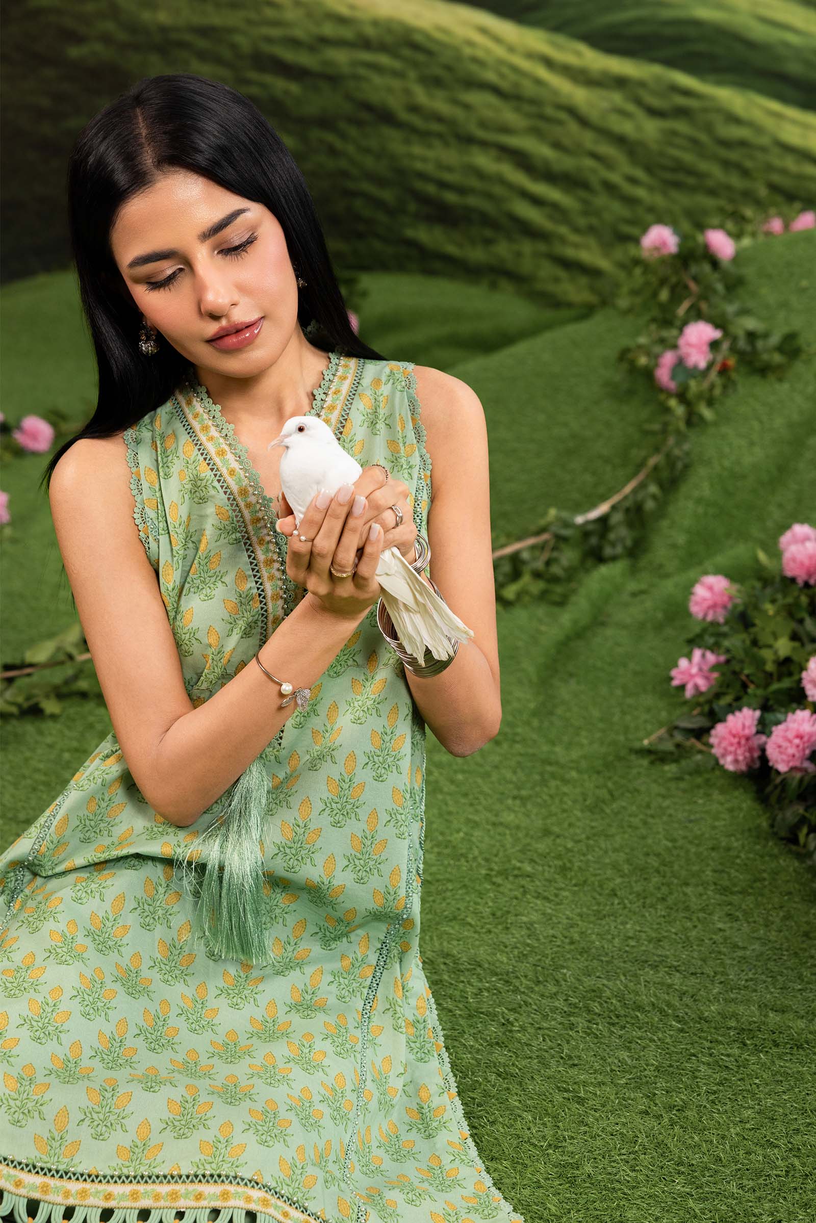 Maria B | M Basics Dreamscape Eid Lawn | MB-CUSV14-12B - House Of Hania