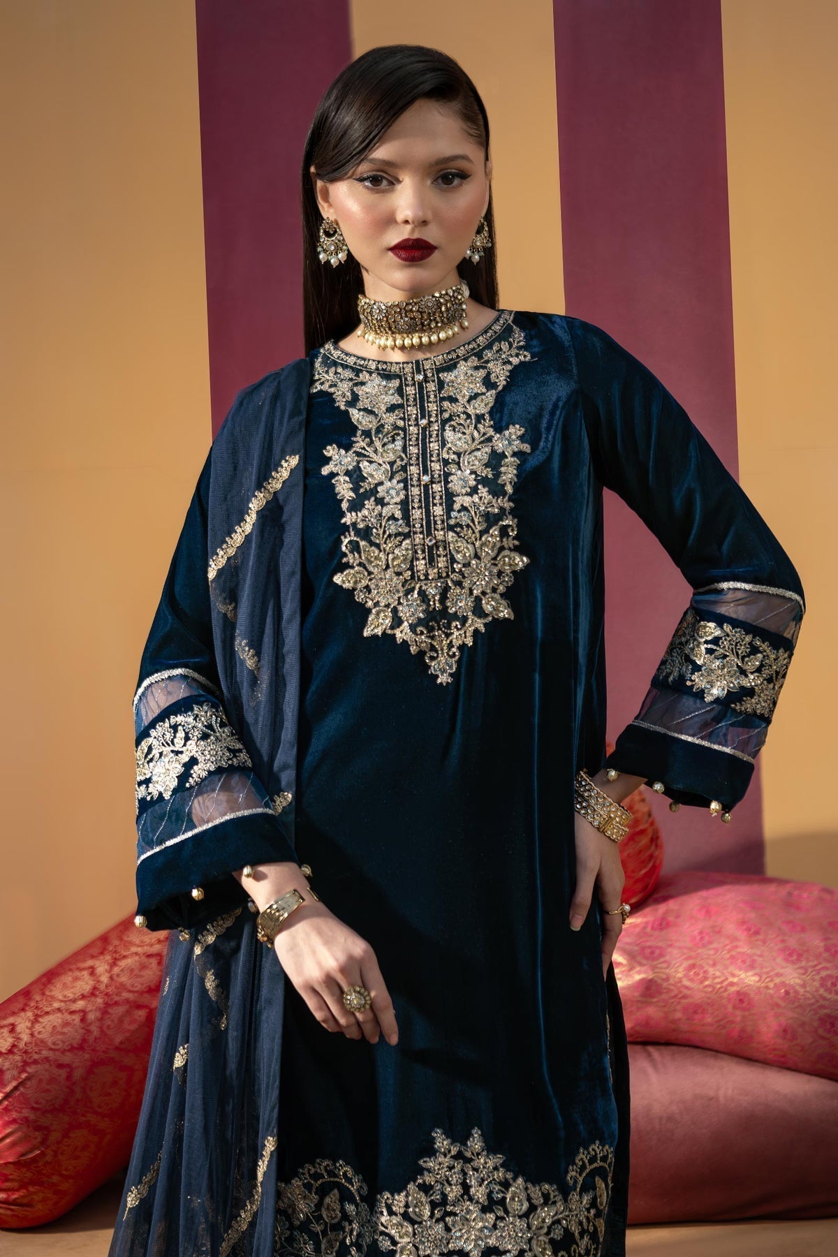 Maria B | M Basics Festive Velvet | MB-USW24-607 - House Of Hania