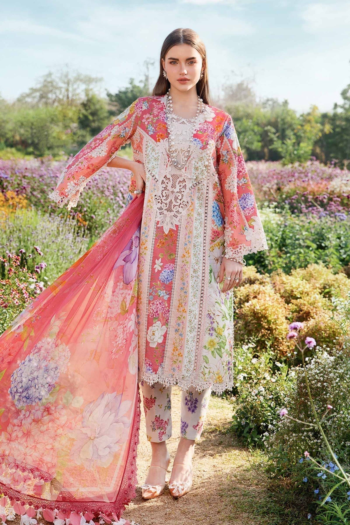 Maria B | M Prints 25 | MPT-2509-B - House Of Hania