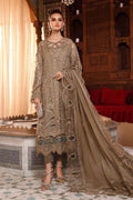 Maria .B MBROIDERED – Coffee (BD-2501) - House Of Hania
