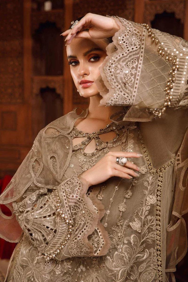 Maria .B MBROIDERED – Coffee (BD-2501) - House Of Hania