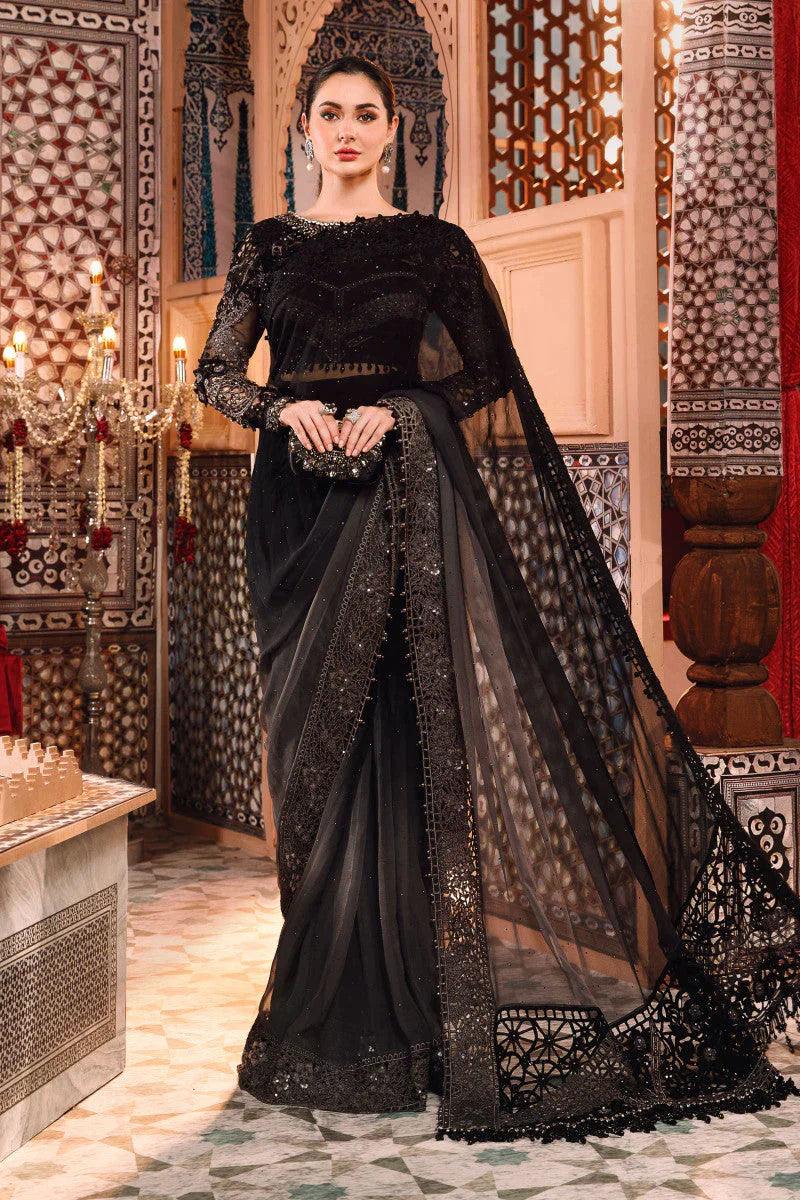 Maria .B MBROIDERED – Grey and Black (BD-2504) - House Of Hania