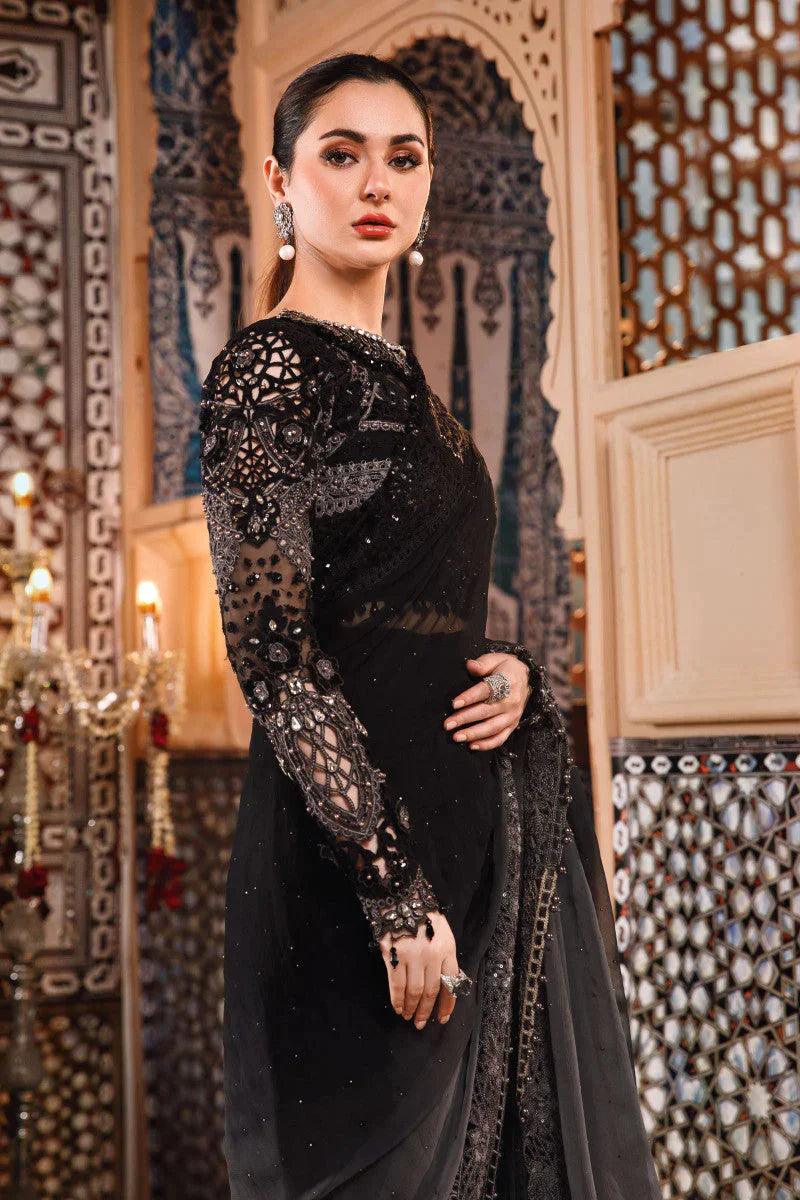 Maria .B MBROIDERED – Grey and Black (BD-2504) - House Of Hania