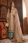 Maria .B MBROIDERED – Off White with Sea Green (BD-2507) - House Of Hania