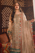 Maria .B MBROIDERED – Off White with Sea Green (BD-2507) - House Of Hania