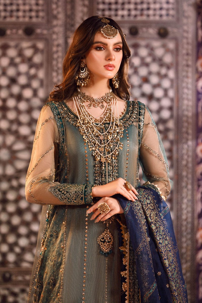Maria.B MBROIDERED – Peacock Shades (BD-2508) - House Of Hania