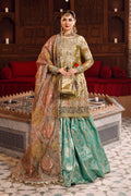 Maria.B MBROIDERED – Salmon and Leaf Green (BD-2503) - House Of Hania