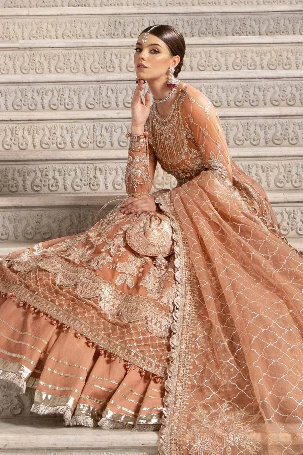 Maria B | Mbroidered Fabrics 2024 | BD-2804 - House Of Hania