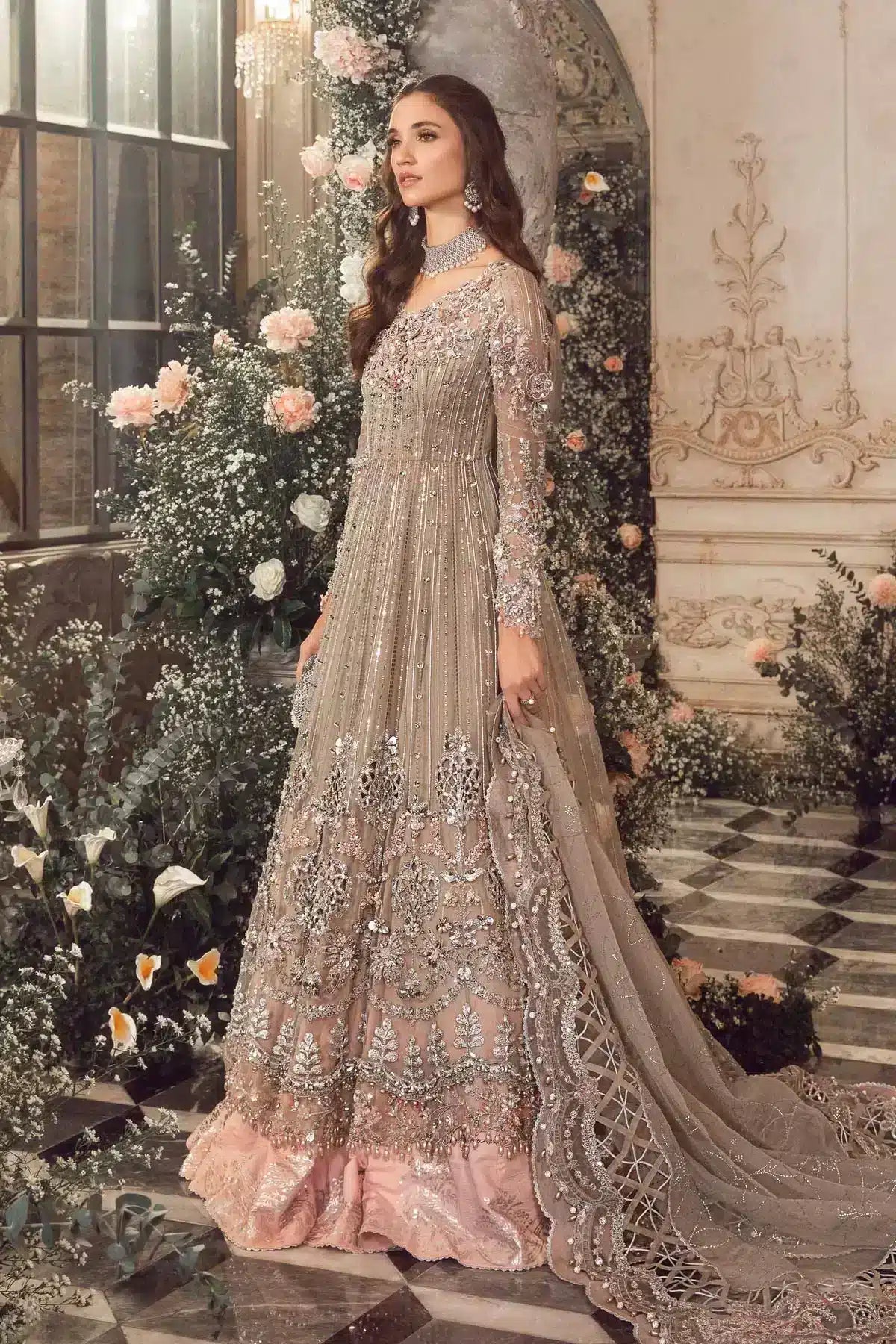 Maria B | Mbroidered Wedding Edition 23 | Black BD-2703 - House Of Hania