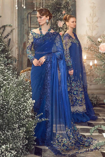 Maria B | Mbroidered Wedding Edition 23 | Cobalt Blue BD-2704 - House Of Hania
