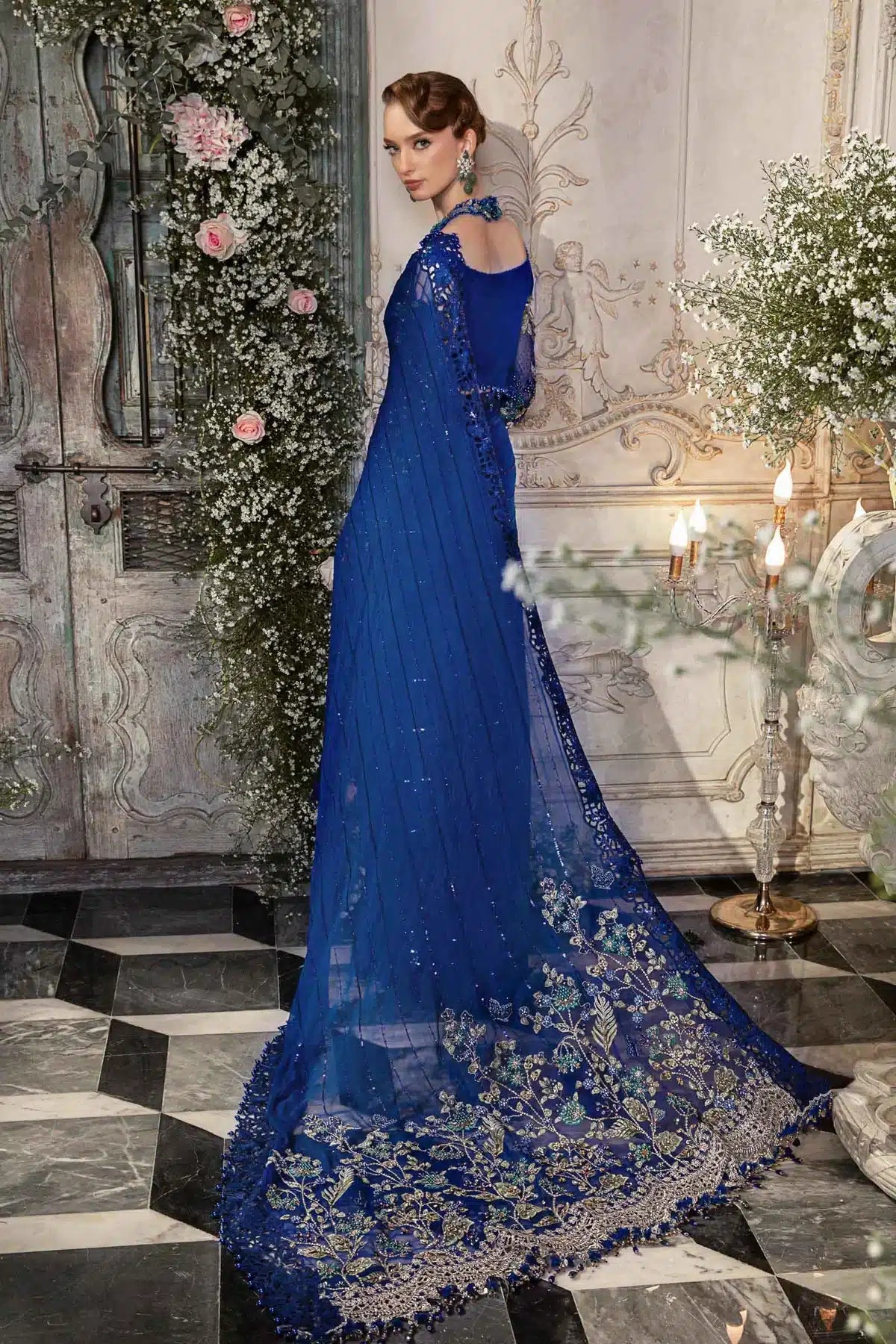 Maria B | Mbroidered Wedding Edition 23 | Cobalt Blue BD-2704 - House Of Hania