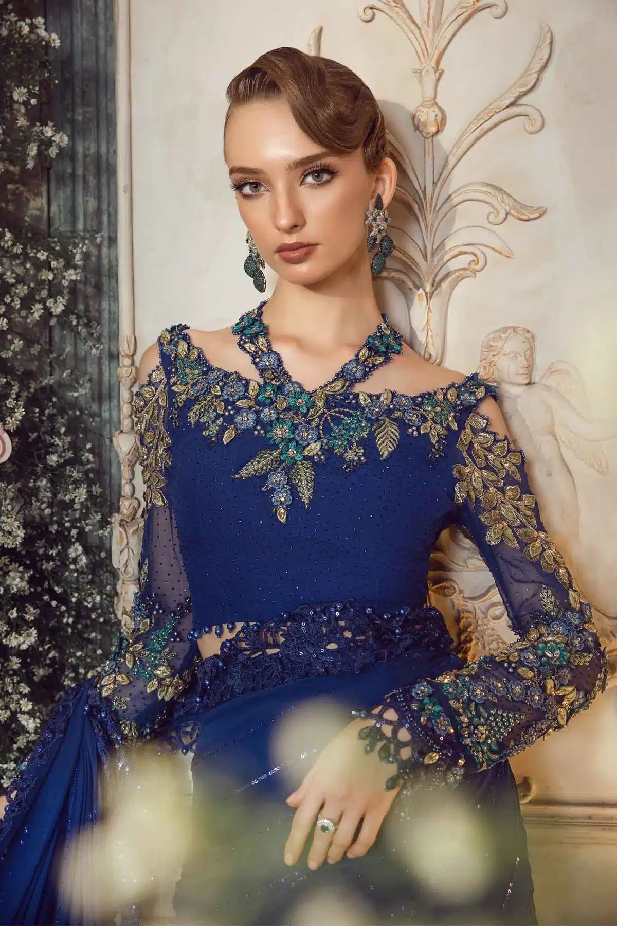 Maria B | Mbroidered Wedding Edition 23 | Cobalt Blue BD-2704 - House Of Hania