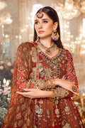 Maria B | Mbroidered Wedding Edition 23 | Maroon BD-2705 - House Of Hania