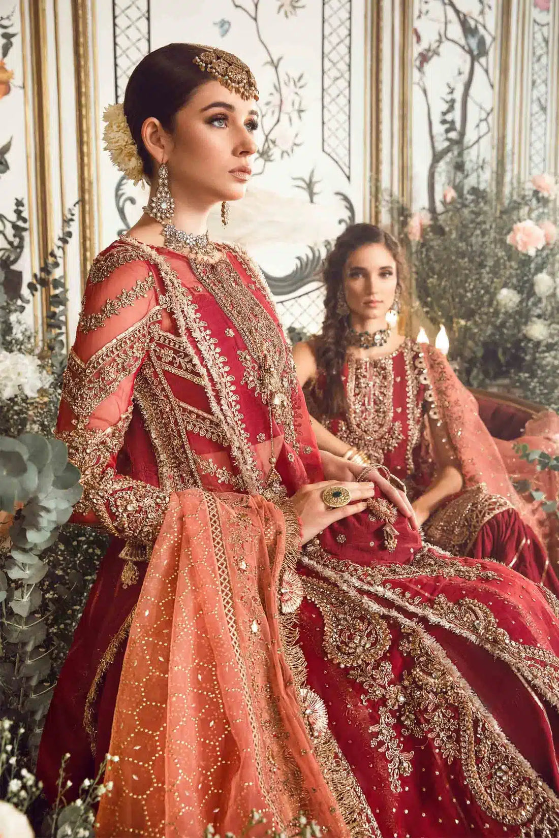 Maria B | Mbroidered Wedding Edition 23 | Maroon BD-2708 - House Of Hania
