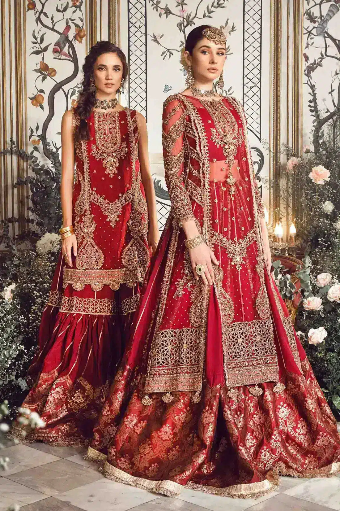 Maria B | Mbroidered Wedding Edition 23 | Maroon BD-2708 - House Of Hania