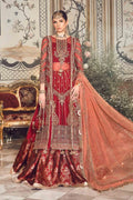 Maria B | Mbroidered Wedding Edition 23 | Maroon BD-2708 - House Of Hania