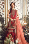 Maria B | Mbroidered Wedding Edition 23 | Maroon BD-2708 - House Of Hania