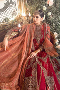 Maria B | Mbroidered Wedding Edition 23 | Maroon BD-2708 - House Of Hania