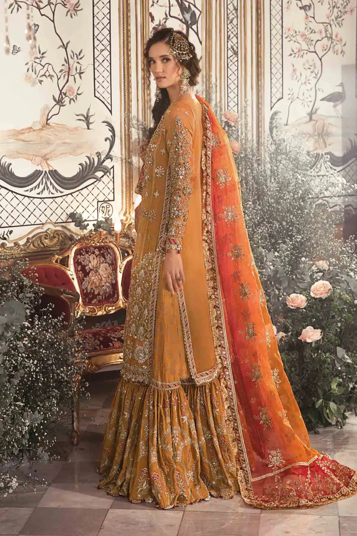 Maria B | Mbroidered Wedding Edition 23 | Mustard BD-2707 - House Of Hania