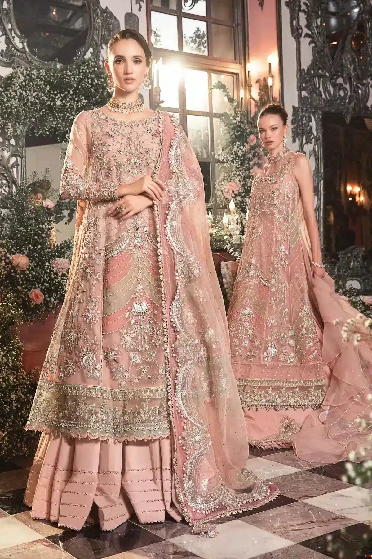 Maria B | Mbroidered Wedding Edition 23 | Pastel Pink BD-2706 - House Of Hania