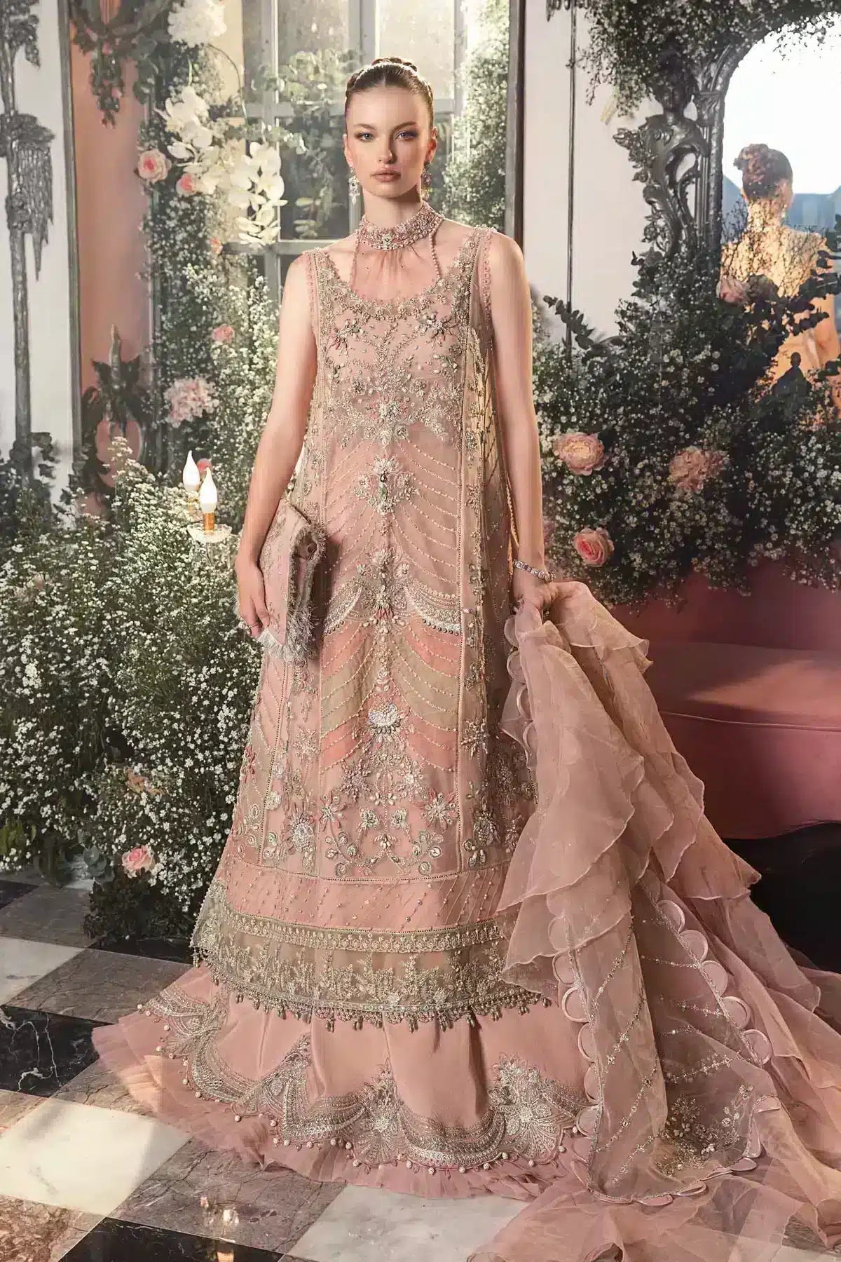 Maria B | Mbroidered Wedding Edition 23 | Pastel Pink BD-2706 - House Of Hania