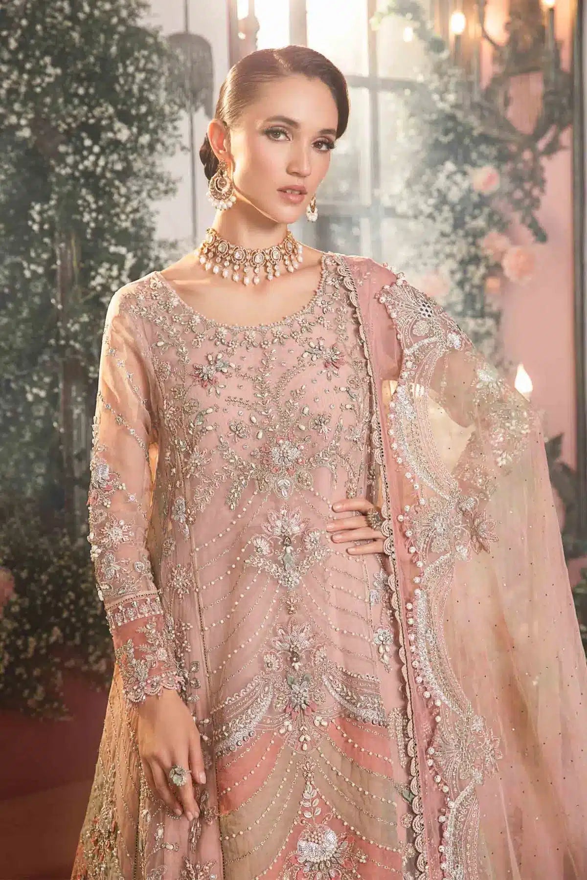 Maria B | Mbroidered Wedding Edition 23 | Pastel Pink BD-2706 - House Of Hania