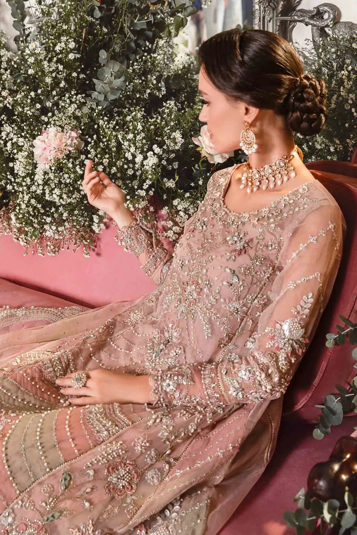 Maria B | Mbroidered Wedding Edition 23 | Pastel Pink BD-2706 - House Of Hania