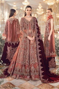 Maria B | Mbroidered Wedding Edition 23 | Salmon Pink BD-2701 - House Of Hania