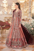 Maria B | Mbroidered Wedding Edition 23 | Salmon Pink BD-2701 - House Of Hania