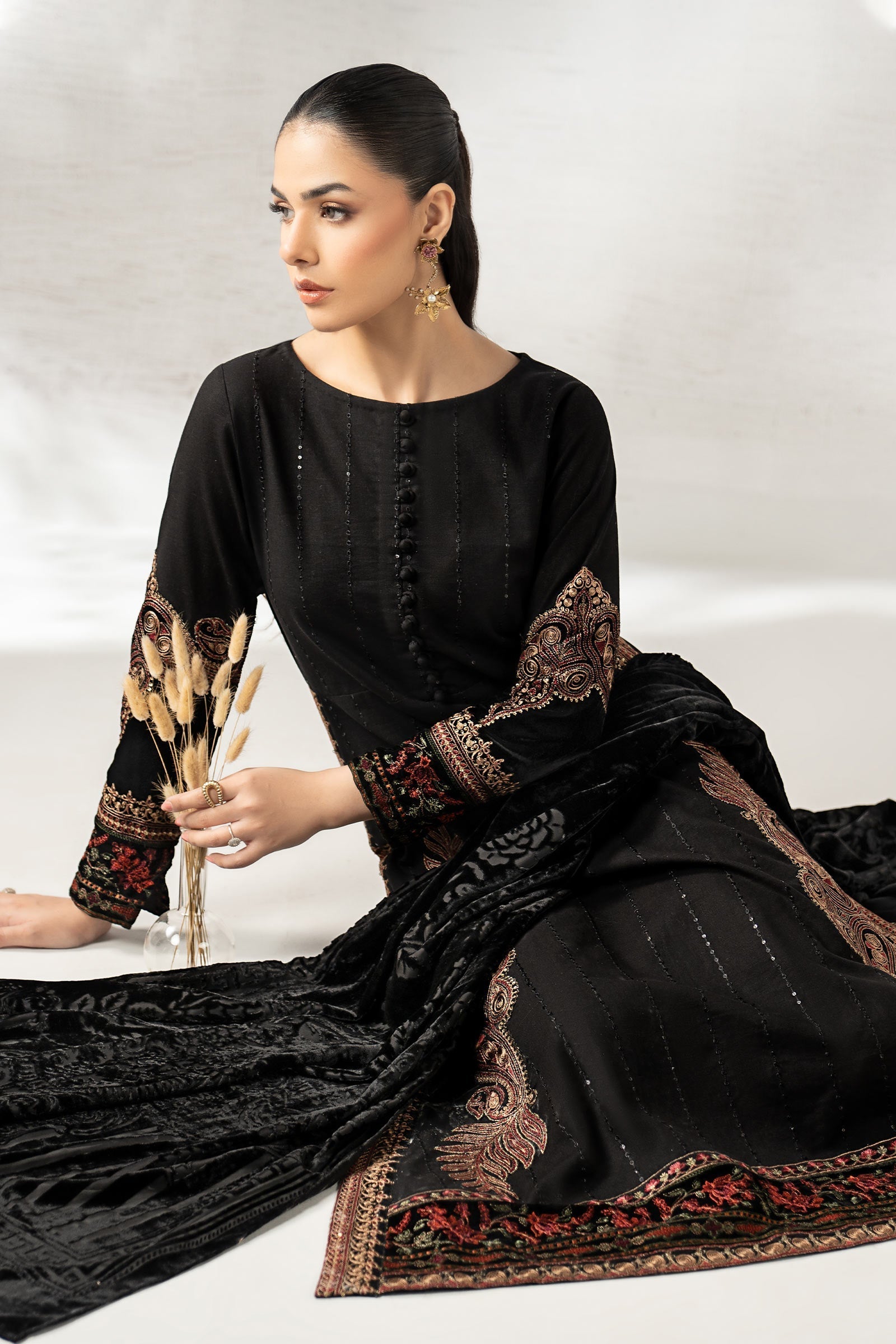 Maria B | Pre Fall 25 | DW-W24-146R1-Black - House Of Hania