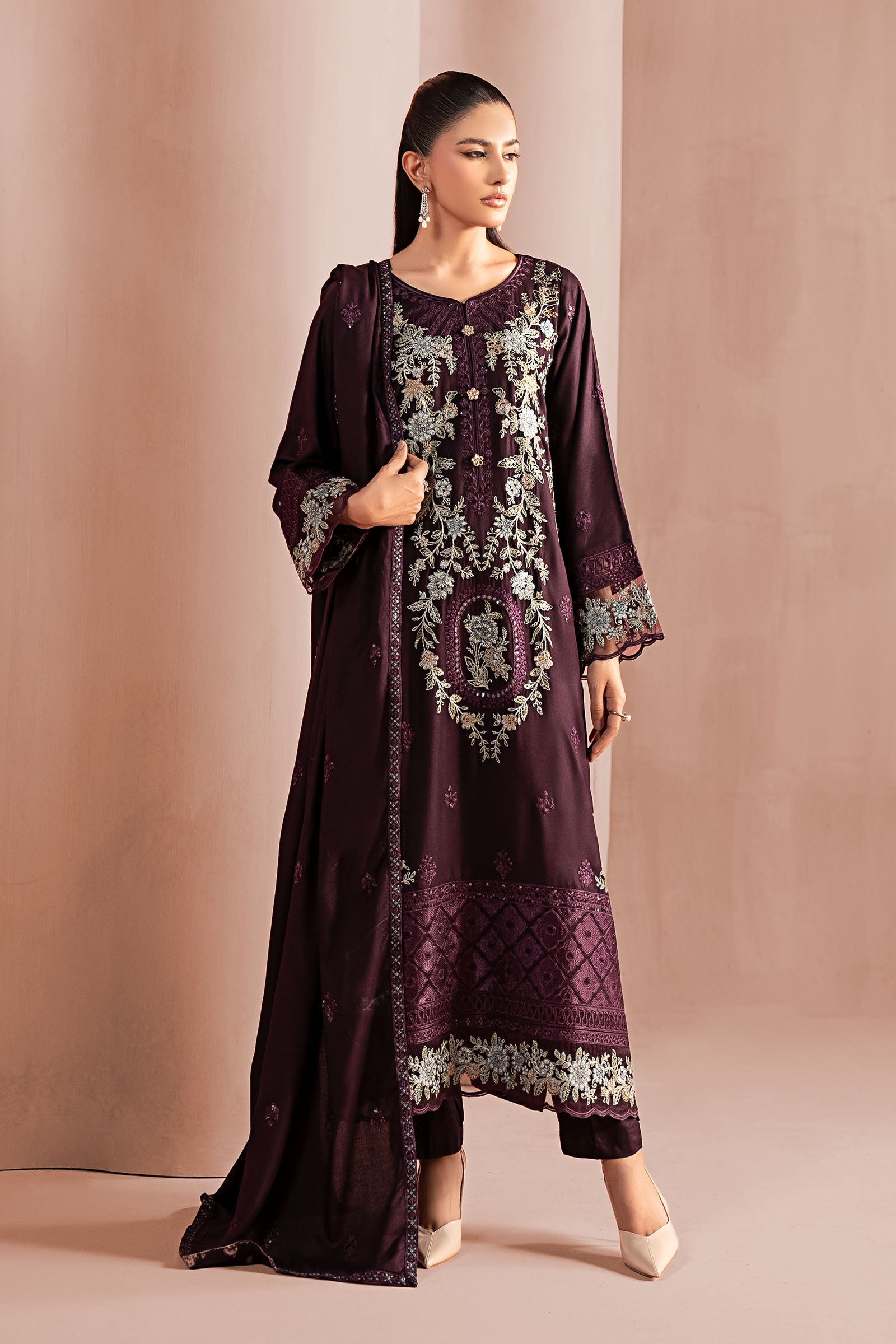 Maria B | Pre Fall 25 | DW-W24-20R1-Purple - House Of Hania