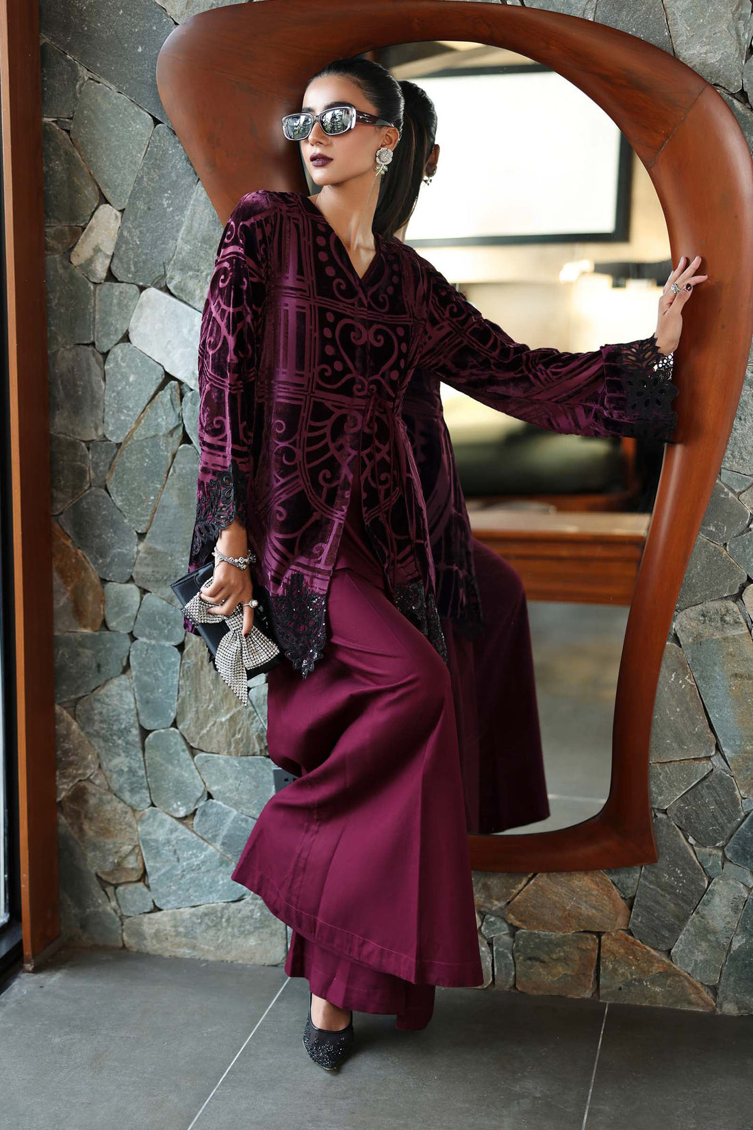 Maria B | Pre Fall 25 | DW-W25-12-Purple - House Of Hania