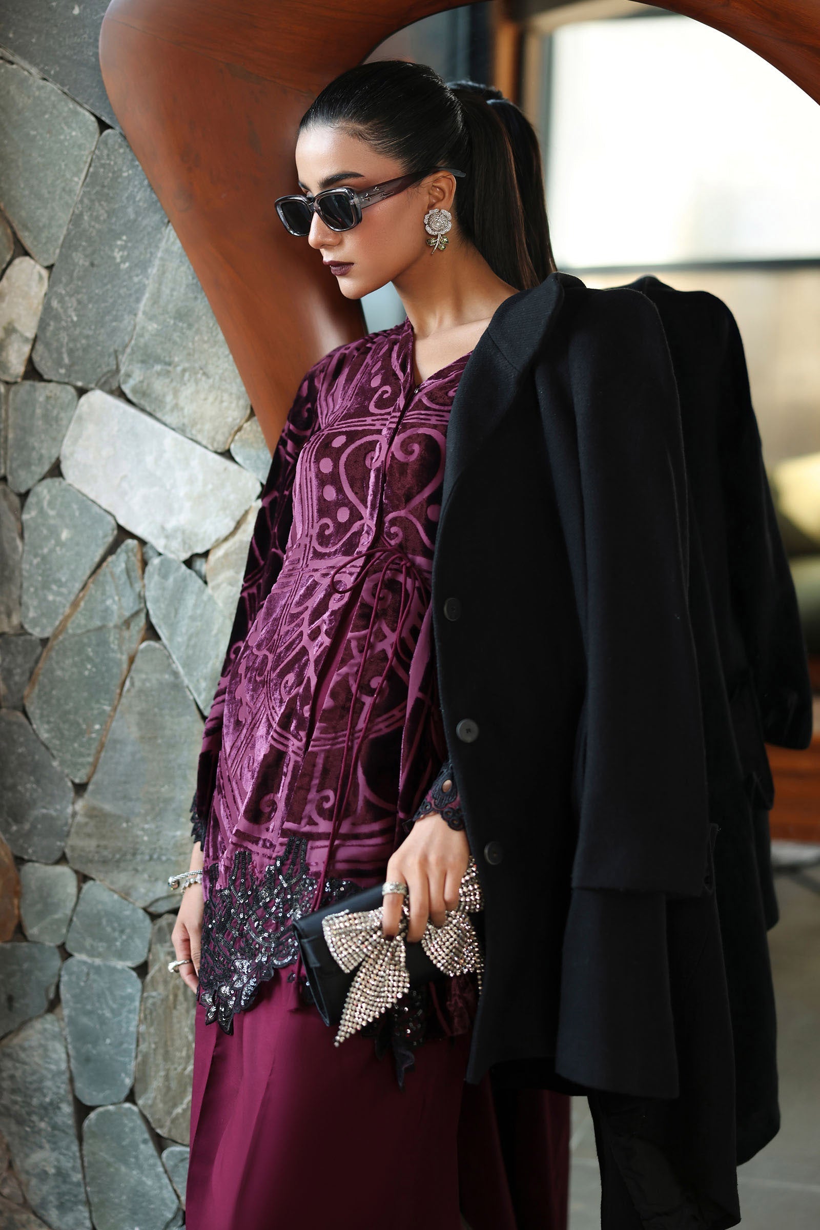 Maria B | Pre Fall 25 | DW-W25-12-Purple - House Of Hania