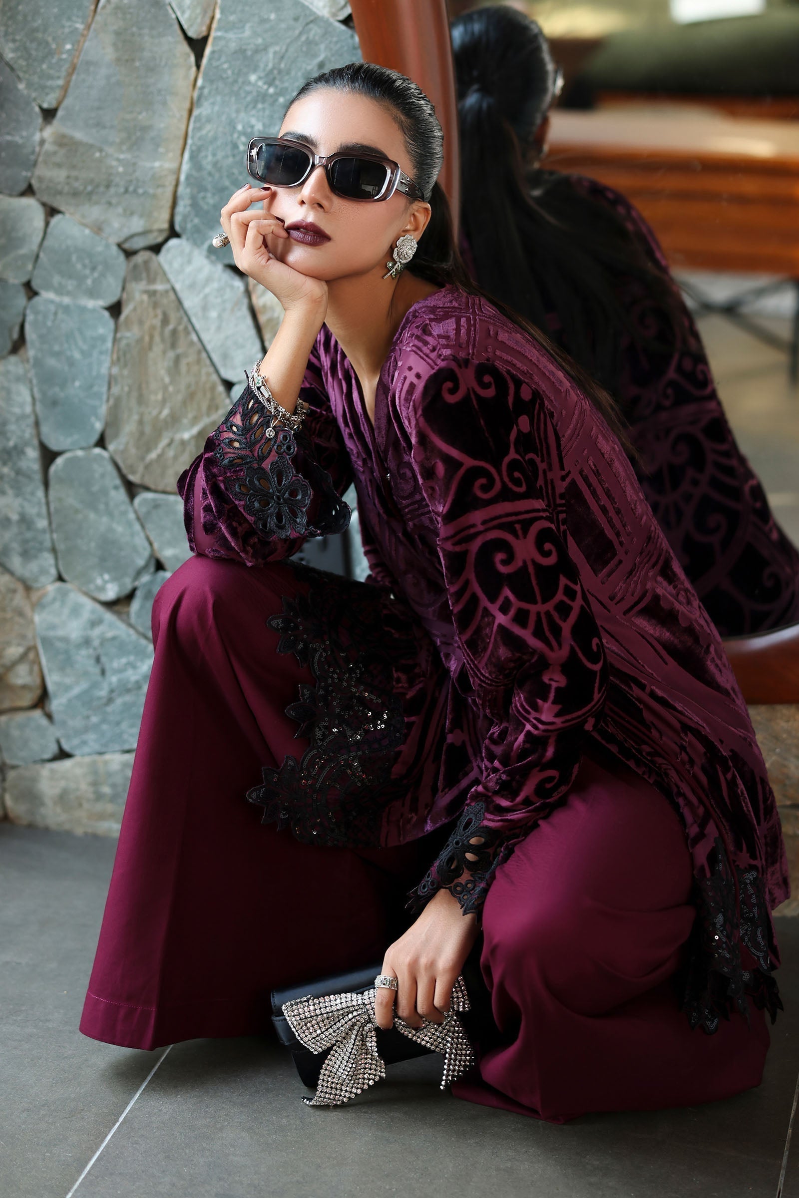 Maria B | Pre Fall 25 | DW-W25-12-Purple - House Of Hania
