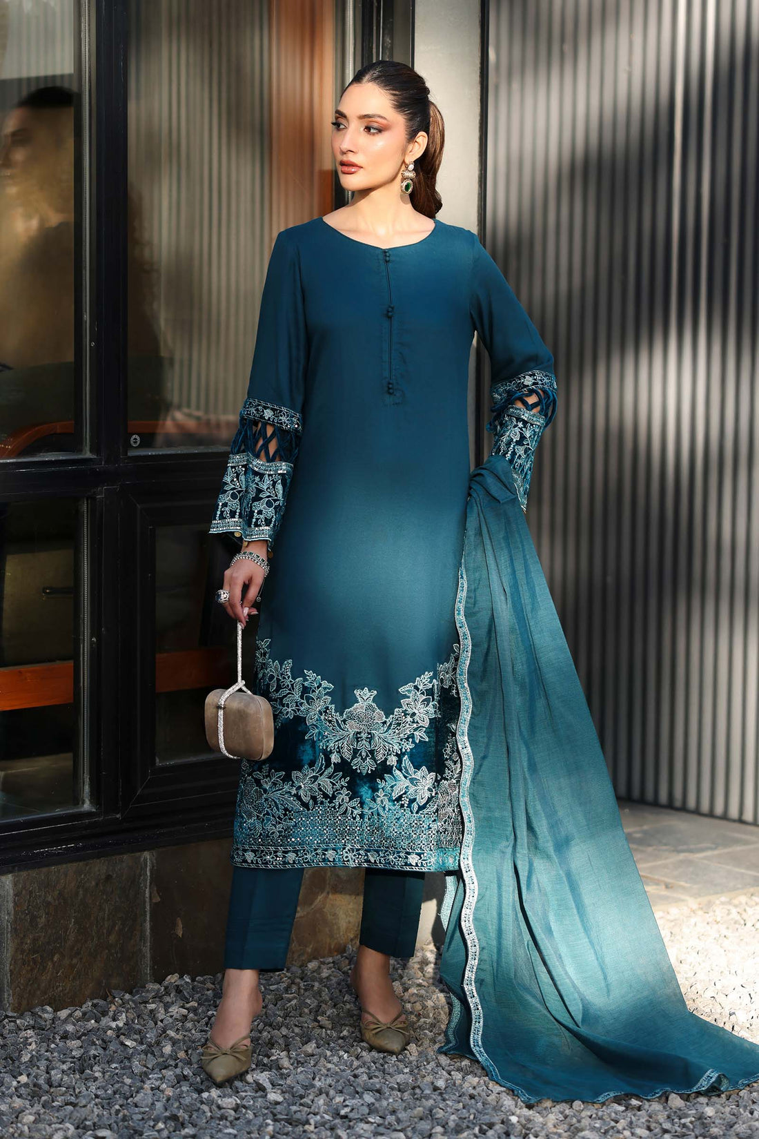 Maria B | Pre Fall 25 | DW-W25-48-Teal - House Of Hania