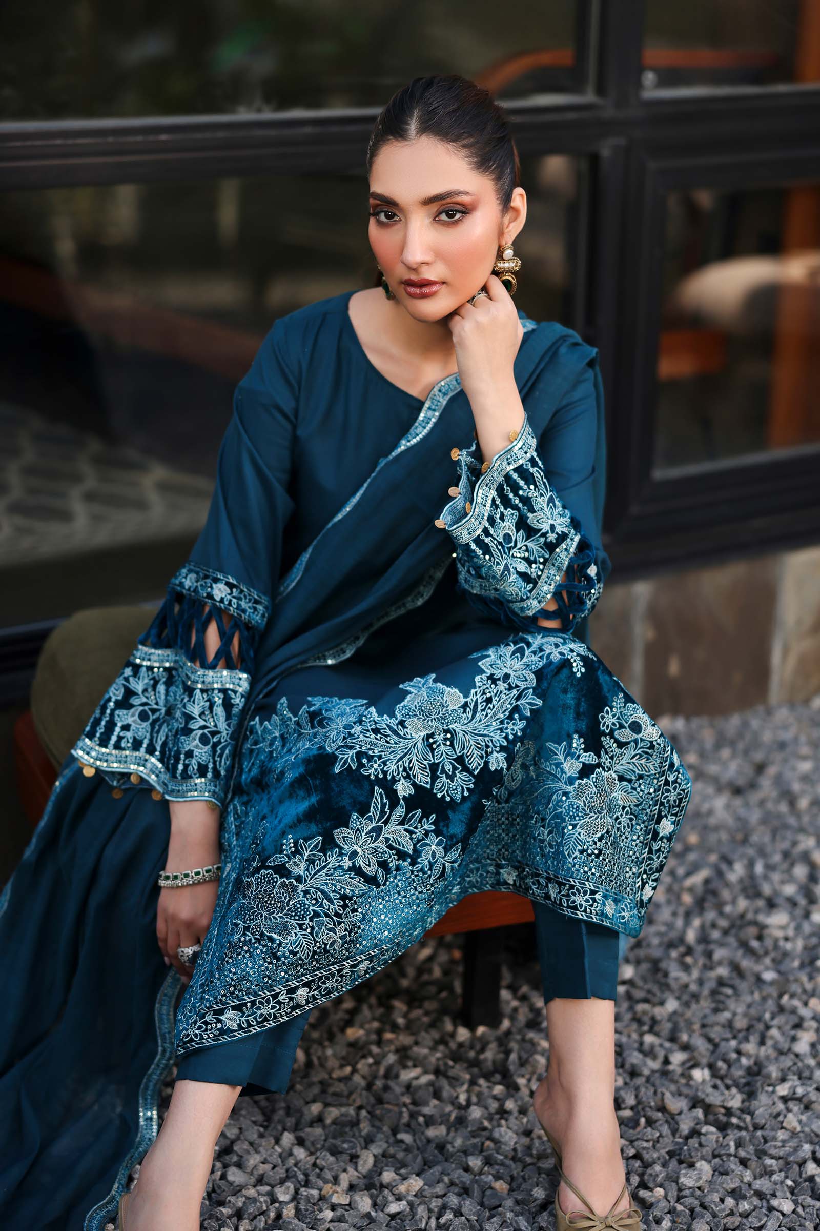 Maria B | Pre Fall 25 | DW-W25-48-Teal - House Of Hania
