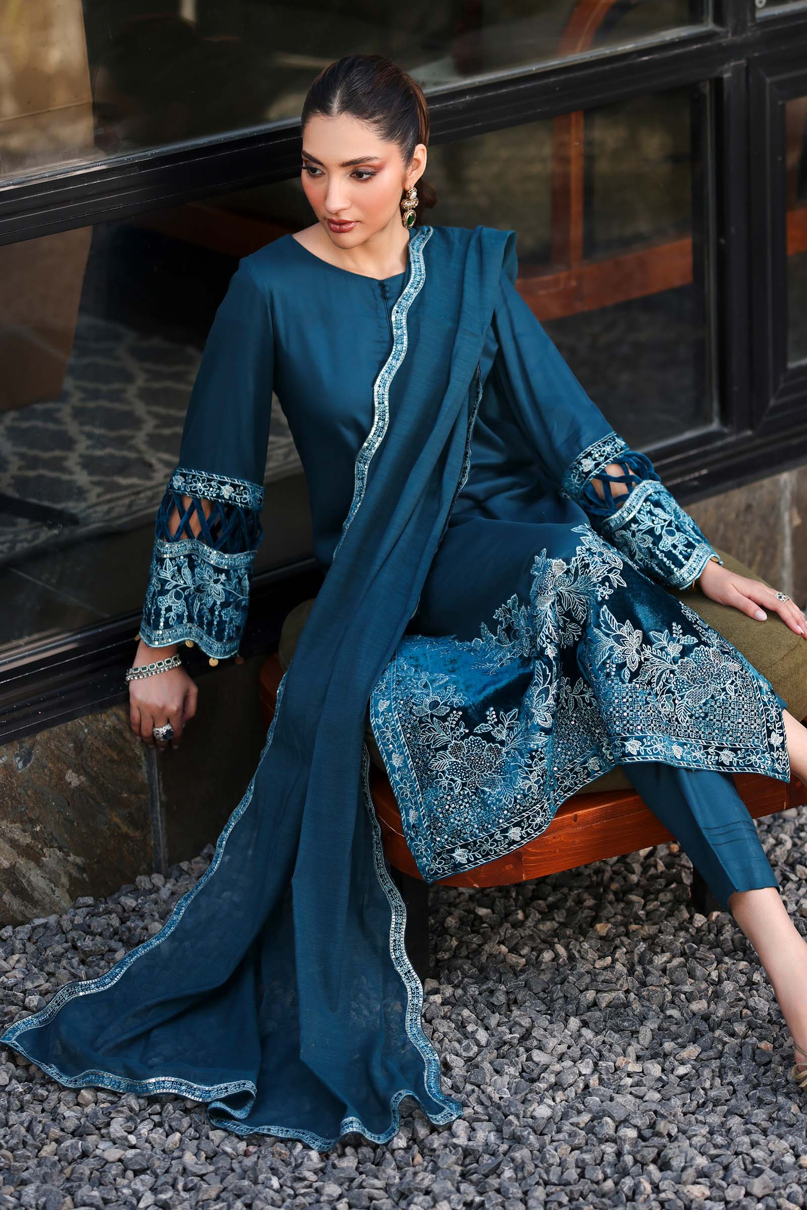 Maria B | Pre Fall 25 | DW-W25-48-Teal - House Of Hania