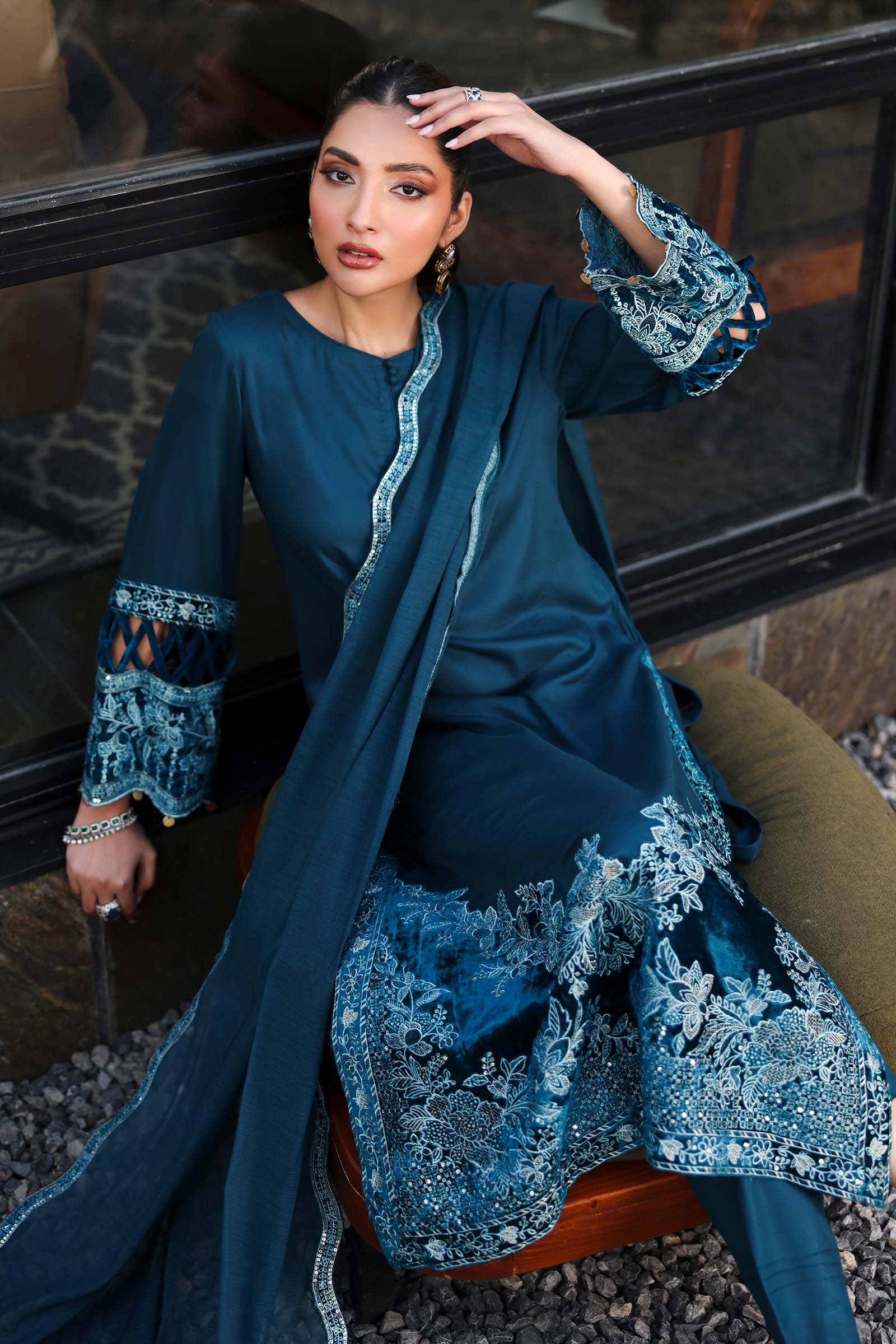 Maria B | Pre Fall 25 | DW-W25-48-Teal - House Of Hania