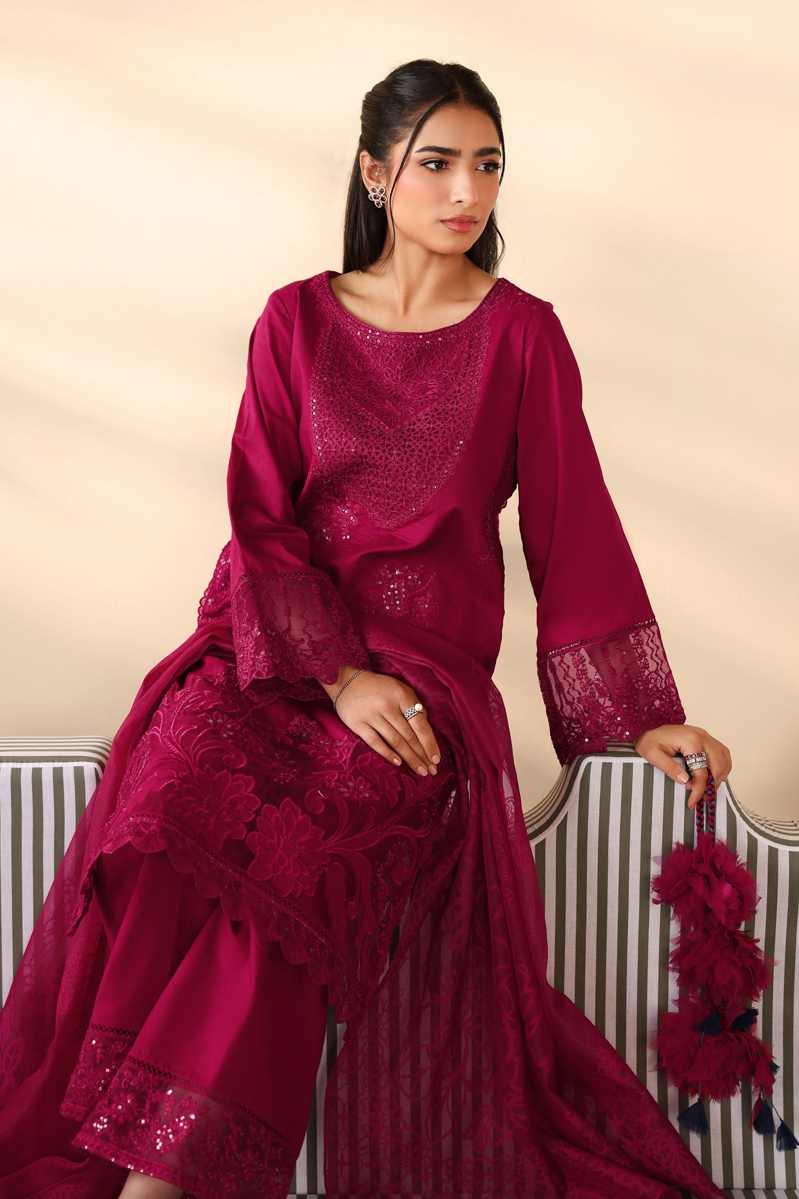 Maria B | Pre Fall 25 | Dobby Suit 12 - House Of Hania