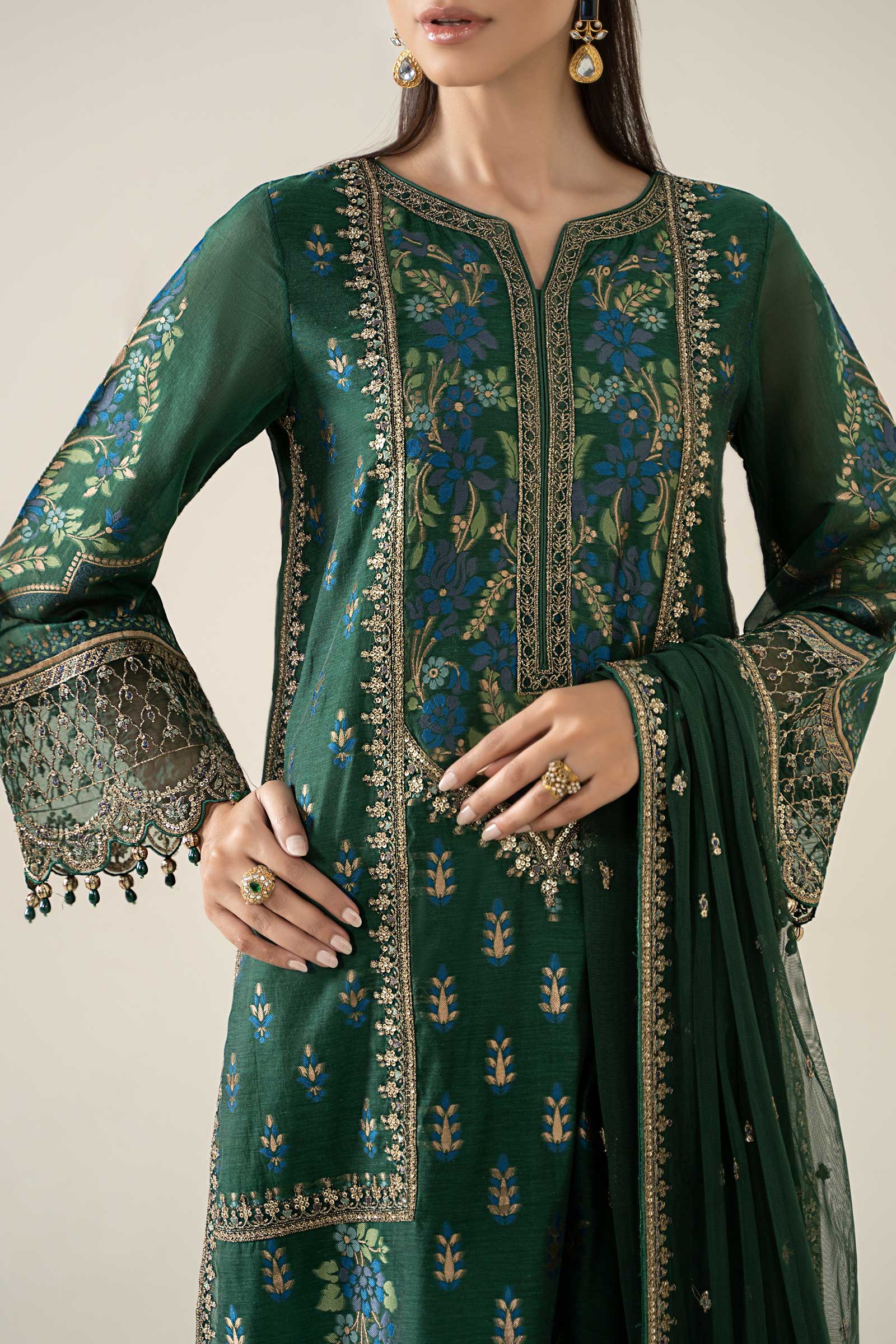 Maria B | Pre Fall 25 | Jacquard Suit 21 - House Of Hania