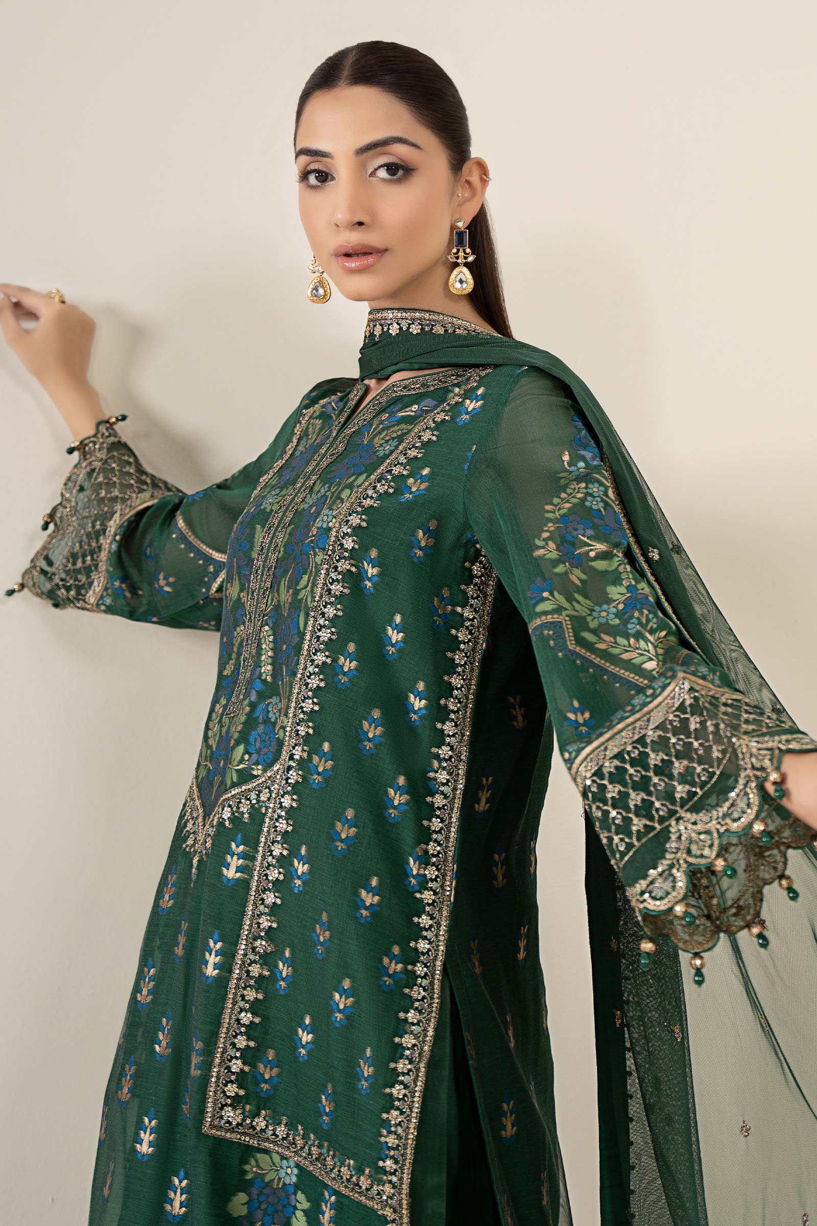 Maria B | Pre Fall 25 | Jacquard Suit 21 - House Of Hania