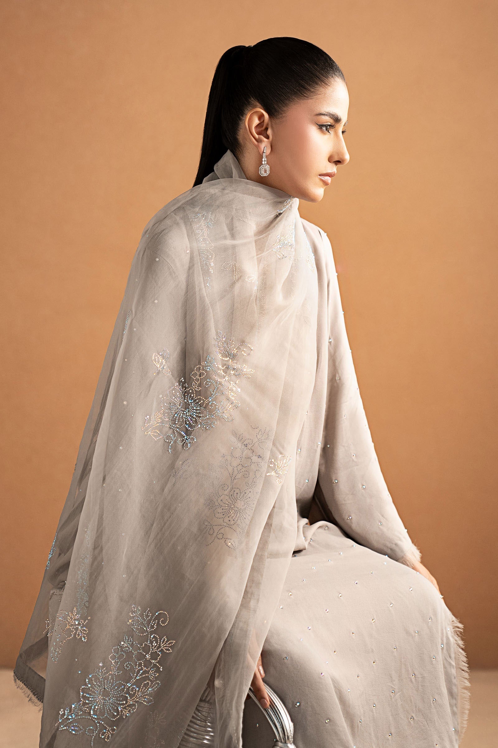 Maria B | Pre Fall 25 | MBS-W25-13-Light Grey - House Of Hania